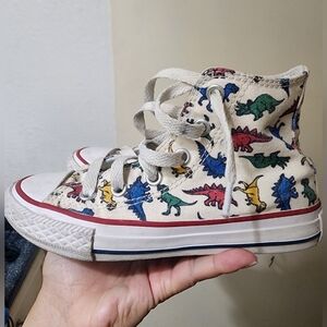 Converse Kids Cream Dinosaur High-Top Sneakers